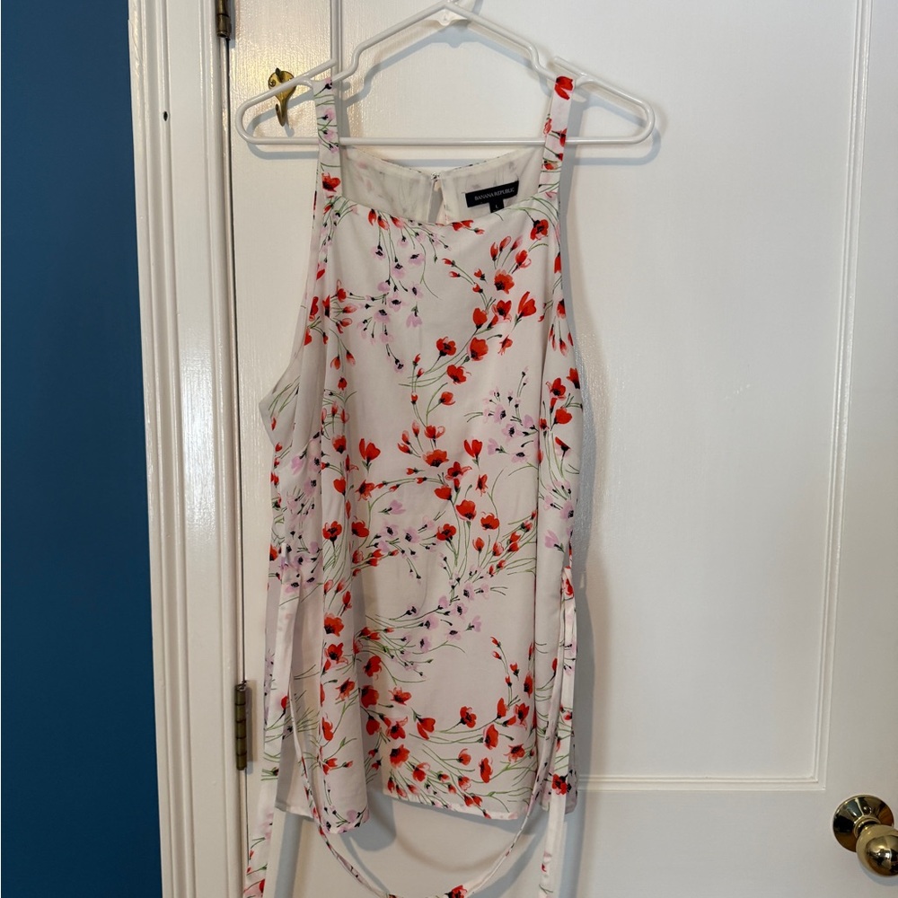 Banana Republic Floral Halter Top - Red and Purple